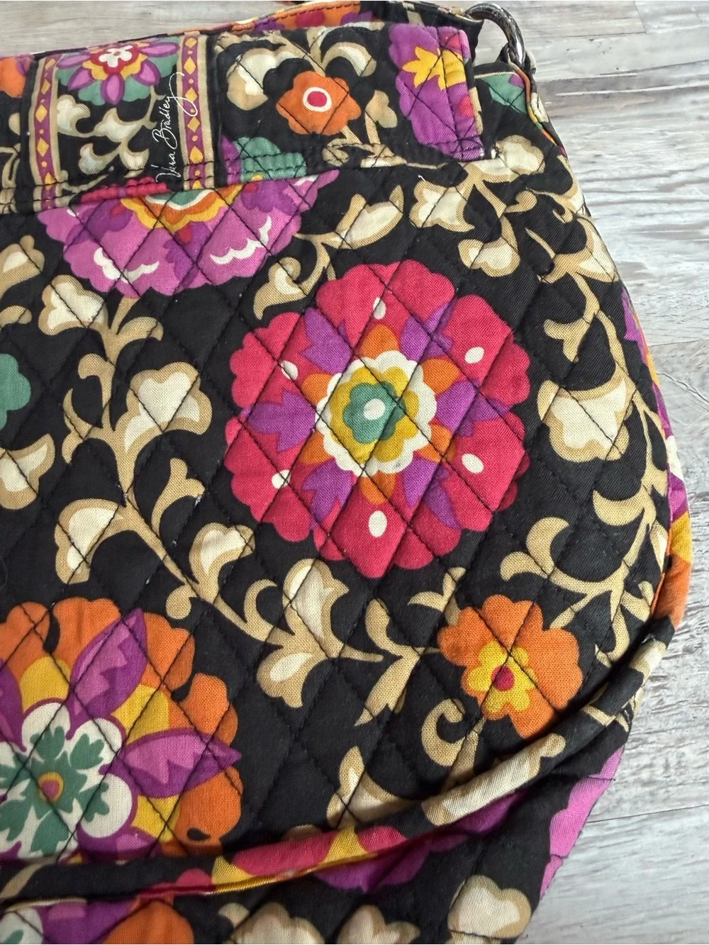 Vera Bradley The Frannie Quilted Crossbody In Retired Pattern Suzani